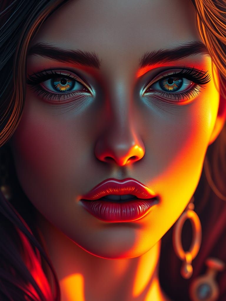 High-Resolution Portrait in Art Nouveau Style