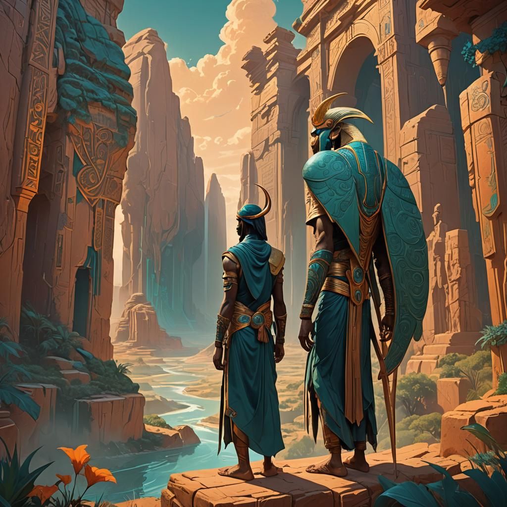 Mystical Landscape Concept Art in Art Nouveau Style