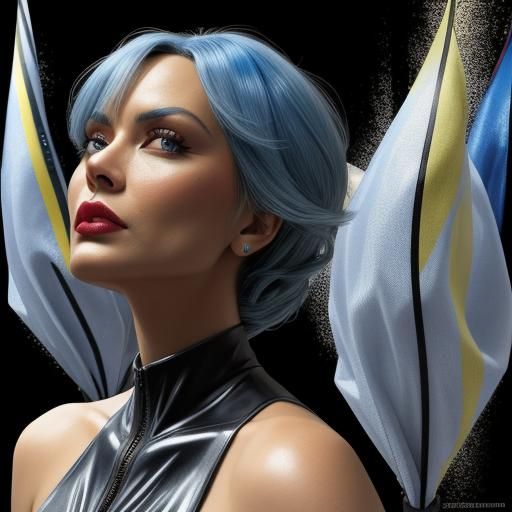 Green, Blue, and Silver Abstract Design