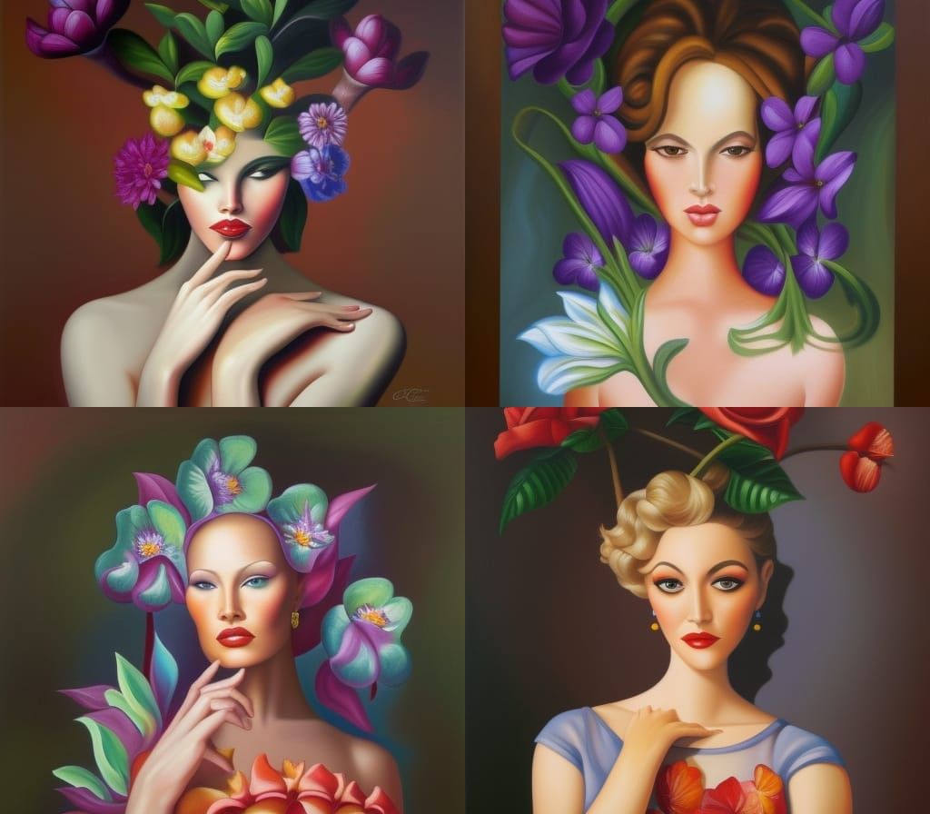 Floral Dress: An Impasto Oil Painting