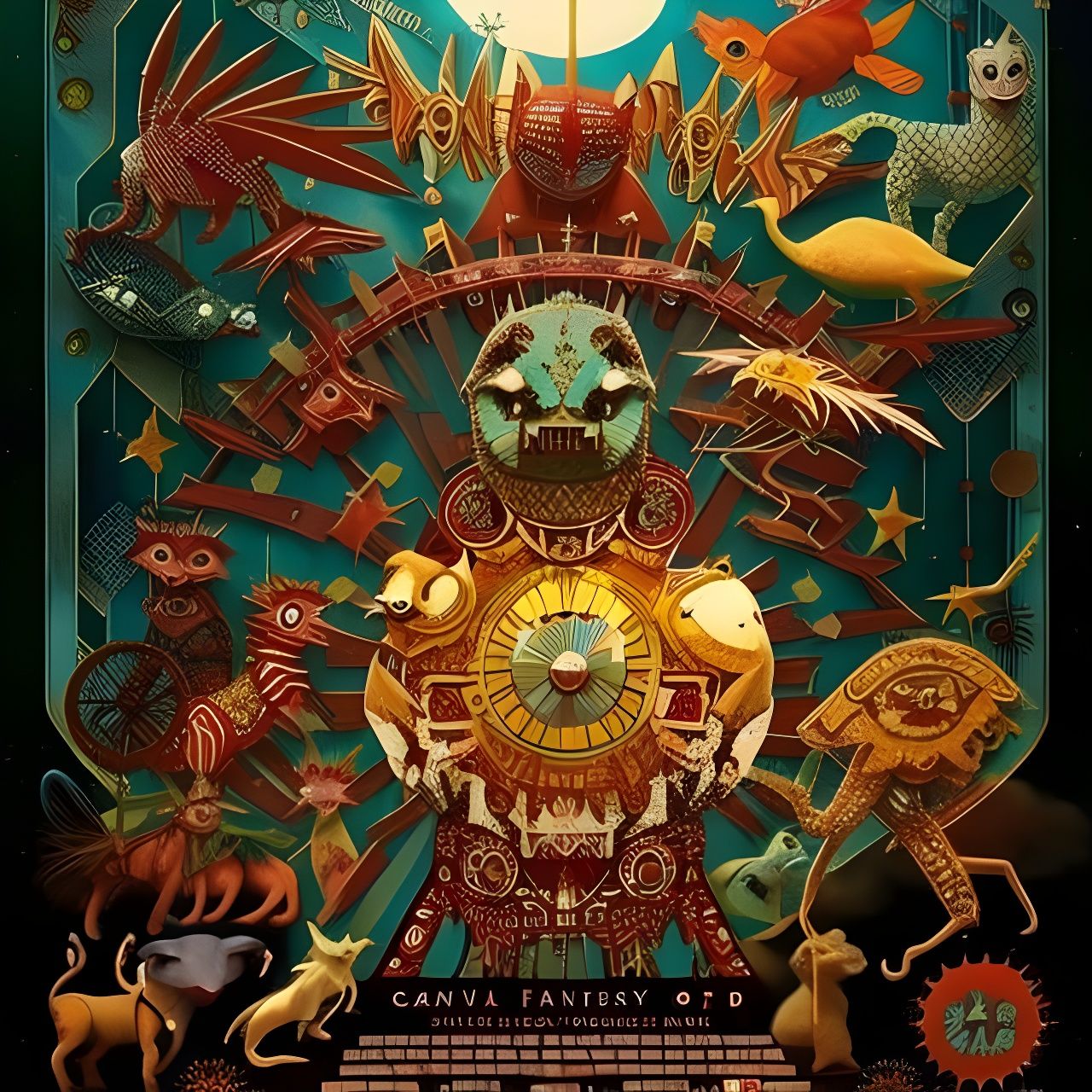 Intricate Solarpunk Movie Poster: Carnival of the Animals