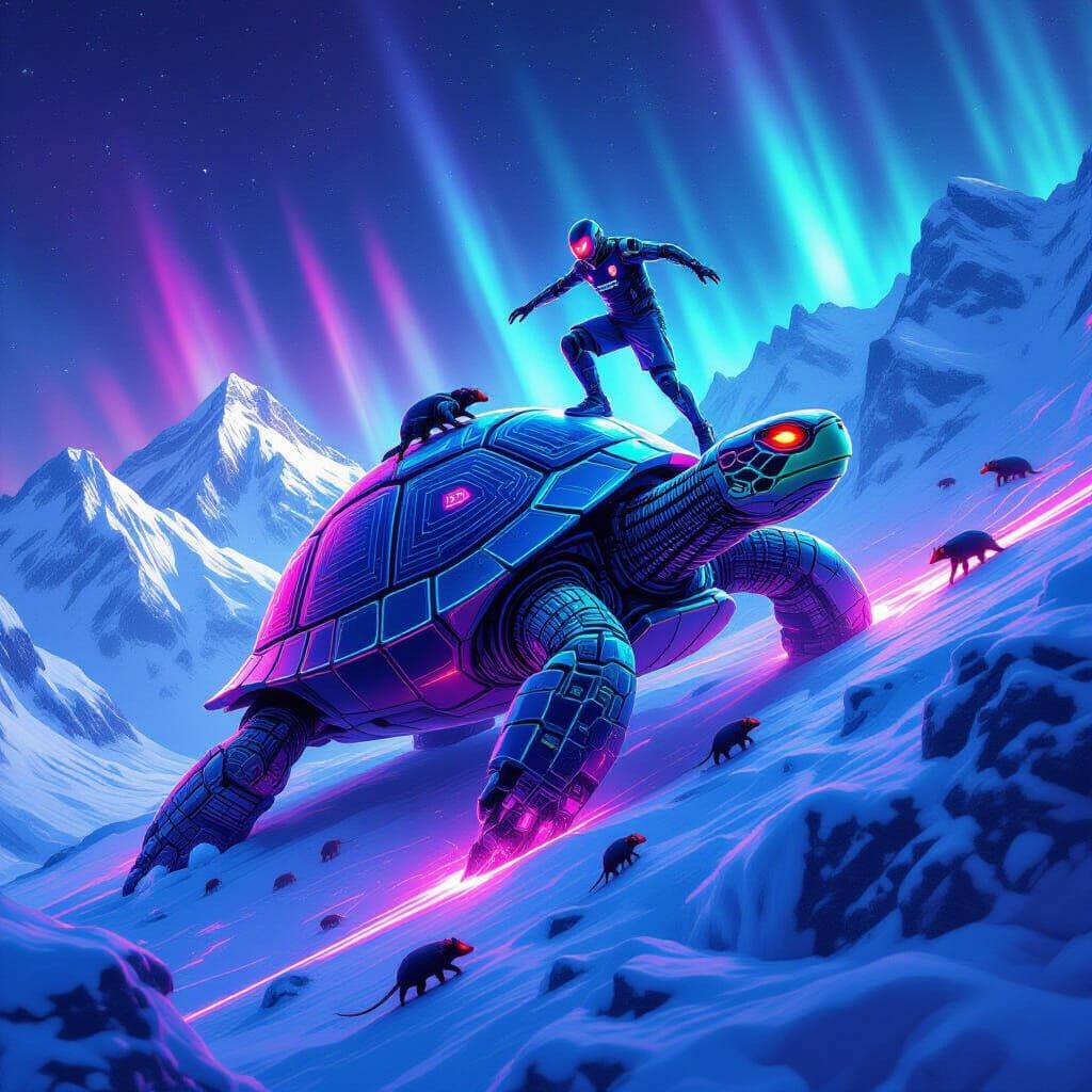 Cyborg Turtle Climbs Everest with Robotic Messi Amidst Synth...