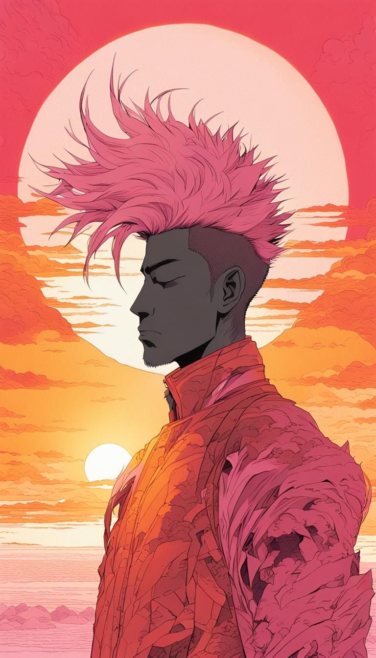 Gay Man with Edgy Hairstyle, Yoshitaka Amano Style