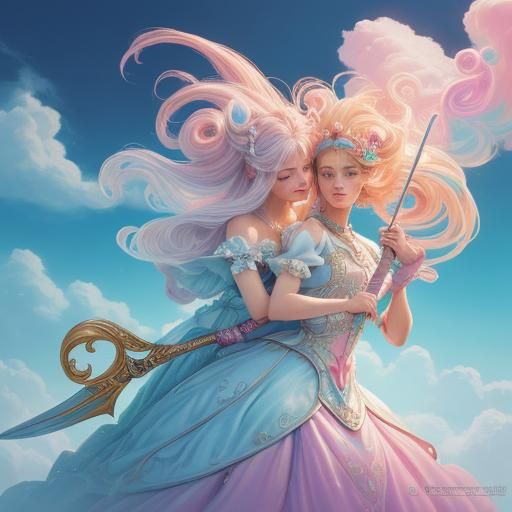 Whimsical Candyland: Children with Sword in Fantasy Art