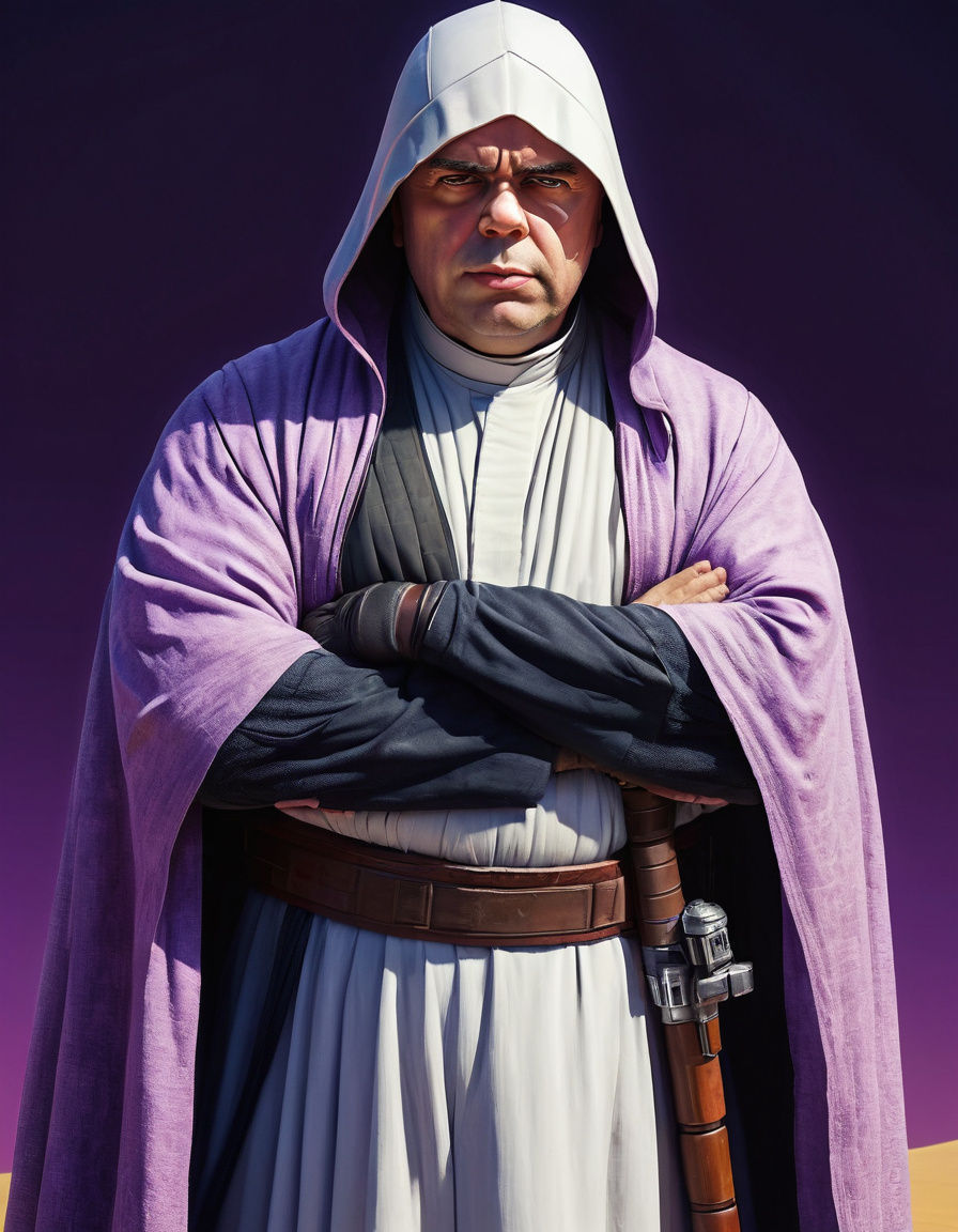 Jedi Master Portrait on Tatooine with Purple Saber