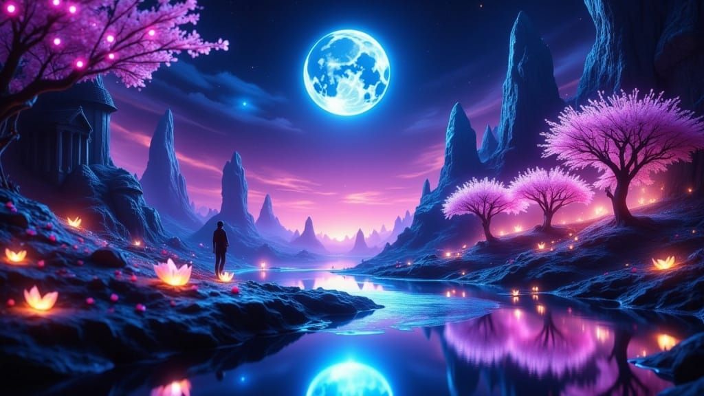 Atheria's Twilight Realm: Luminous Dreamscape