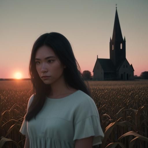 Dreamy Cornfield Portrait with Cinematic Lighting