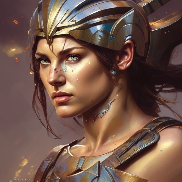 Hyperdetailed Spartan Warrior Princess Portrait
