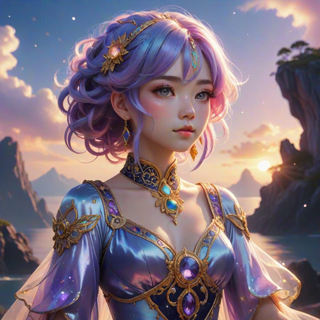 Rainbow Celestial on Amethyst Island, Anime Portrait