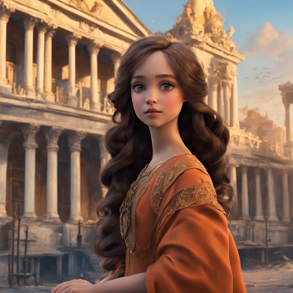 Blythe Doll in Fantasy Setting with Golden Hour Lighting