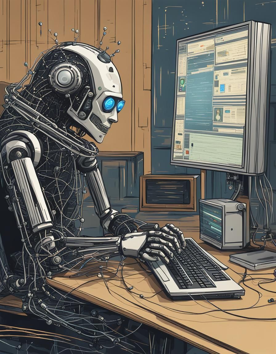 AI Robot Hacking Global Network in Anonymous Style