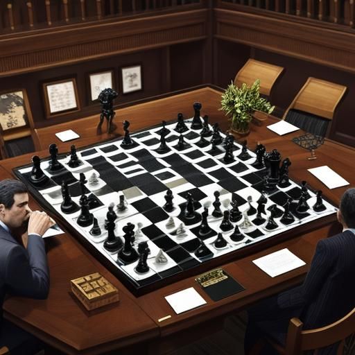 Chessboard View with People Pieces