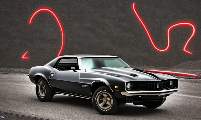 black and gray 1973 camaro