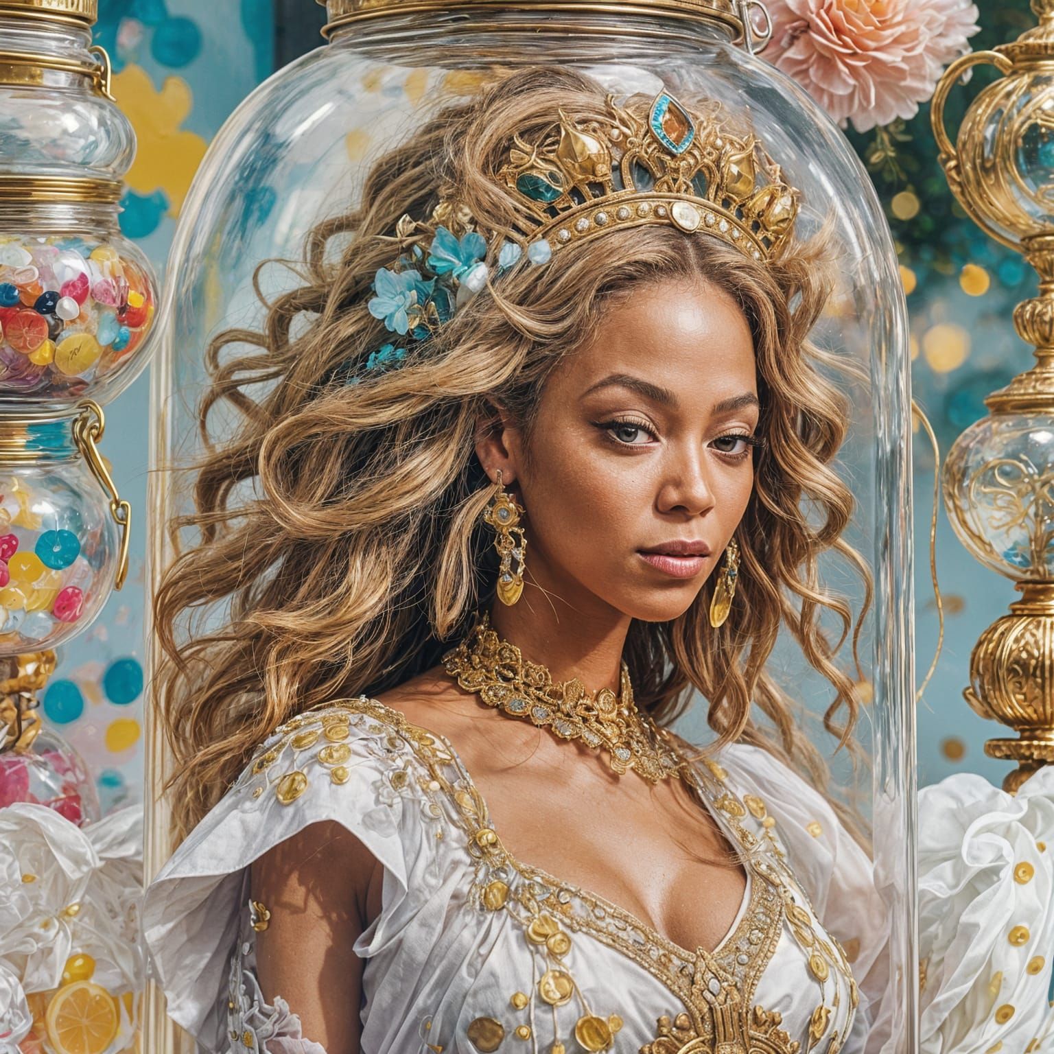 Beyonce in a Jar: AI Generated Image