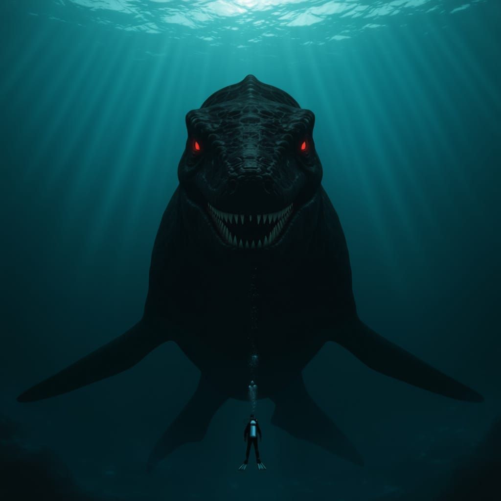 Gargantuan Shadow Leviathan Attacks Scuba Diver