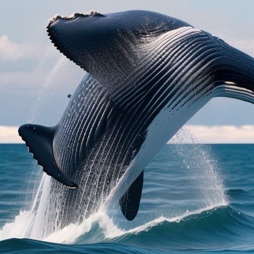 Whale Breaking the Surface in Serene Ocean Waters