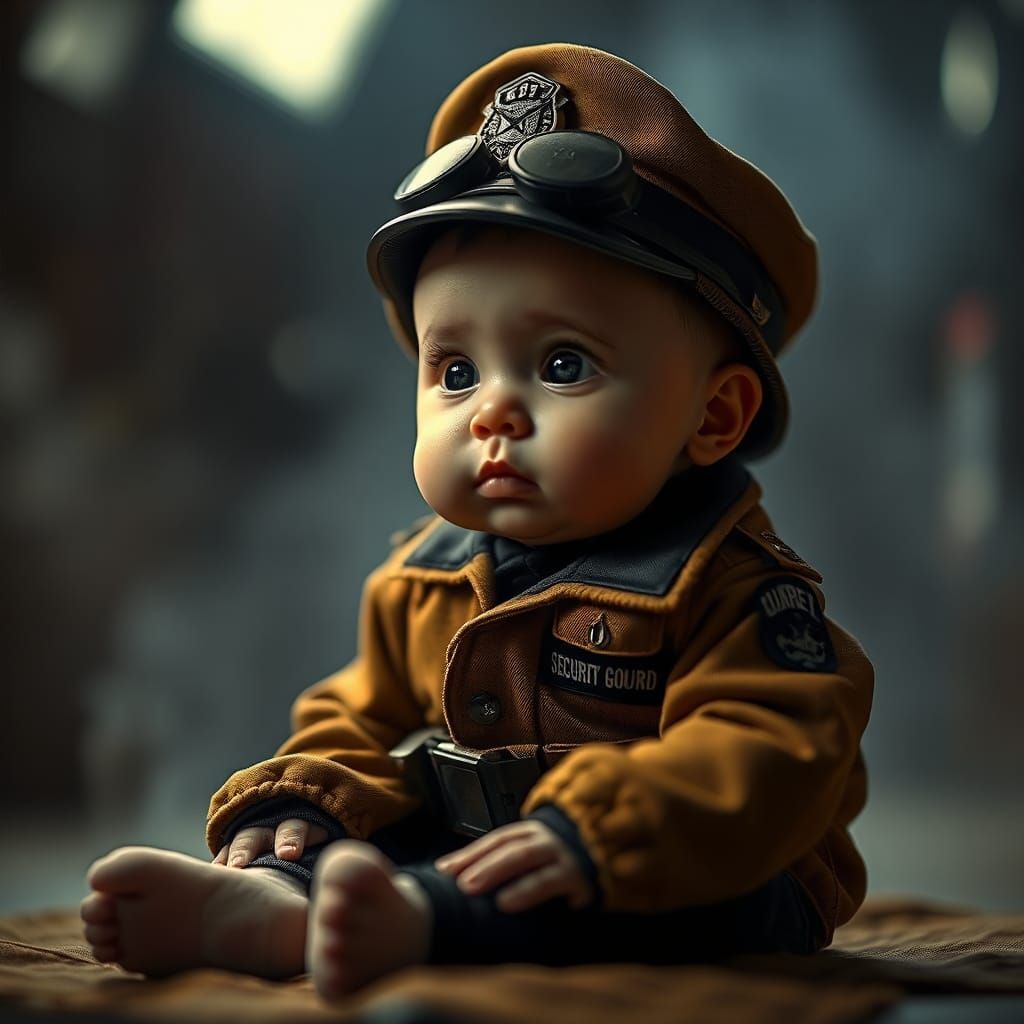Baby Security Guard in Dimly Lit Environment