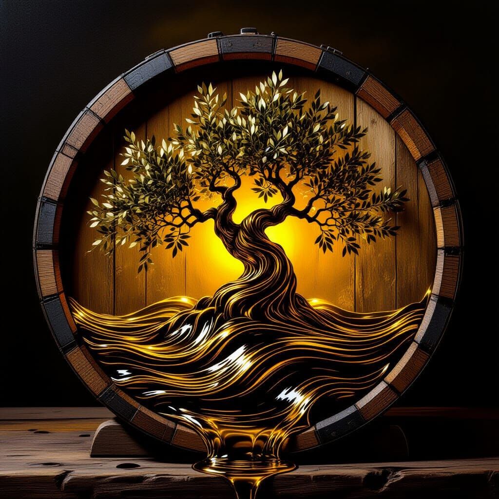 Olive Oil Sculpture in Baroque Style