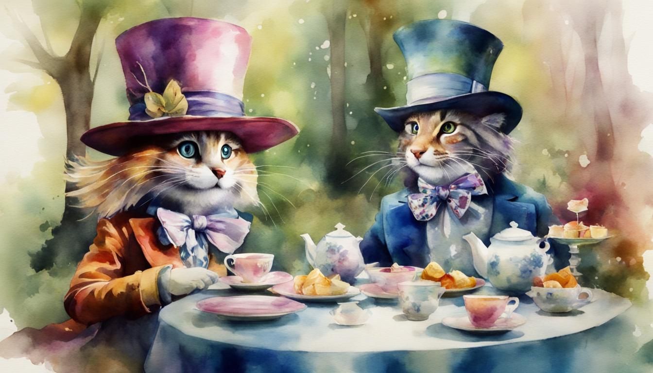 Mad Hatter's Tea Lesson in Watercolor
