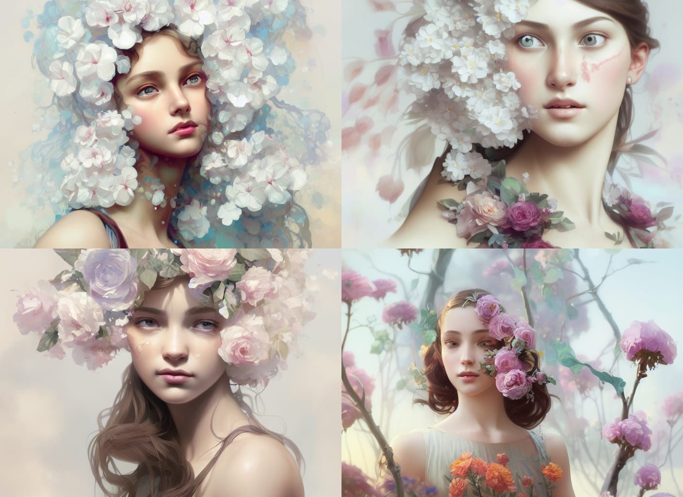 Beautiful Flower Girl Portrait in Dynamic Lighting