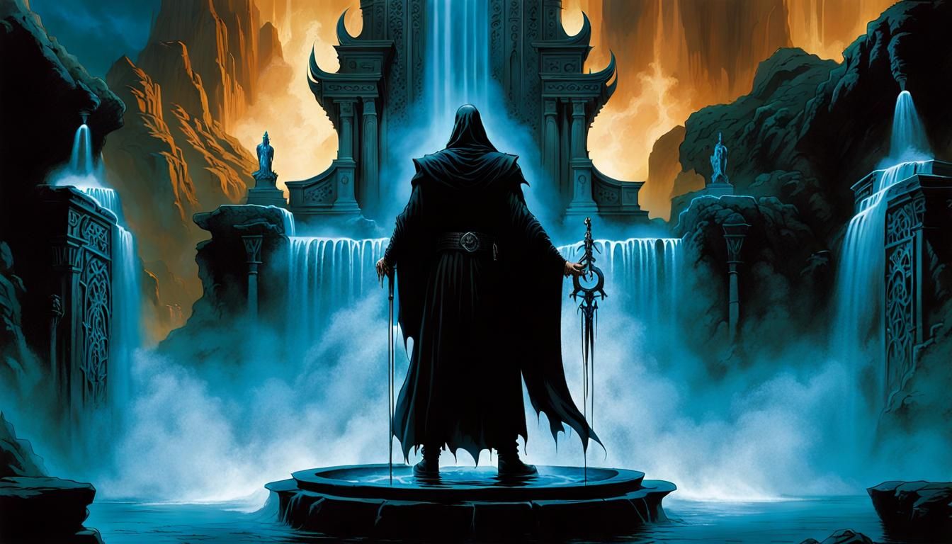 Necromancer at the Mystical Fountains of Lamneth