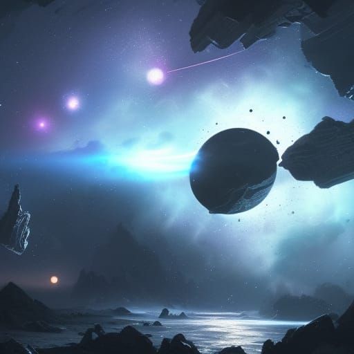 Hyperrealistic Galaxy with Multiple Planets in Space