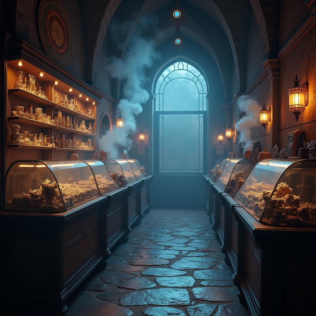 Mystical Smoke Shop Garage in Unreal Engine 5