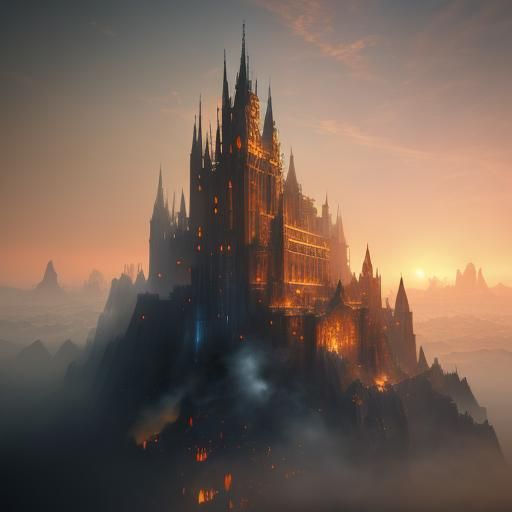 Supportive Hands Clasping in Sunset City, Digital Art