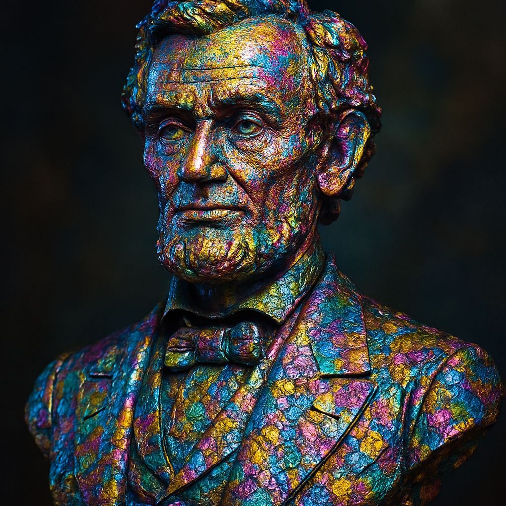 Rainbow Pyrite Lincoln in Majestic Detail