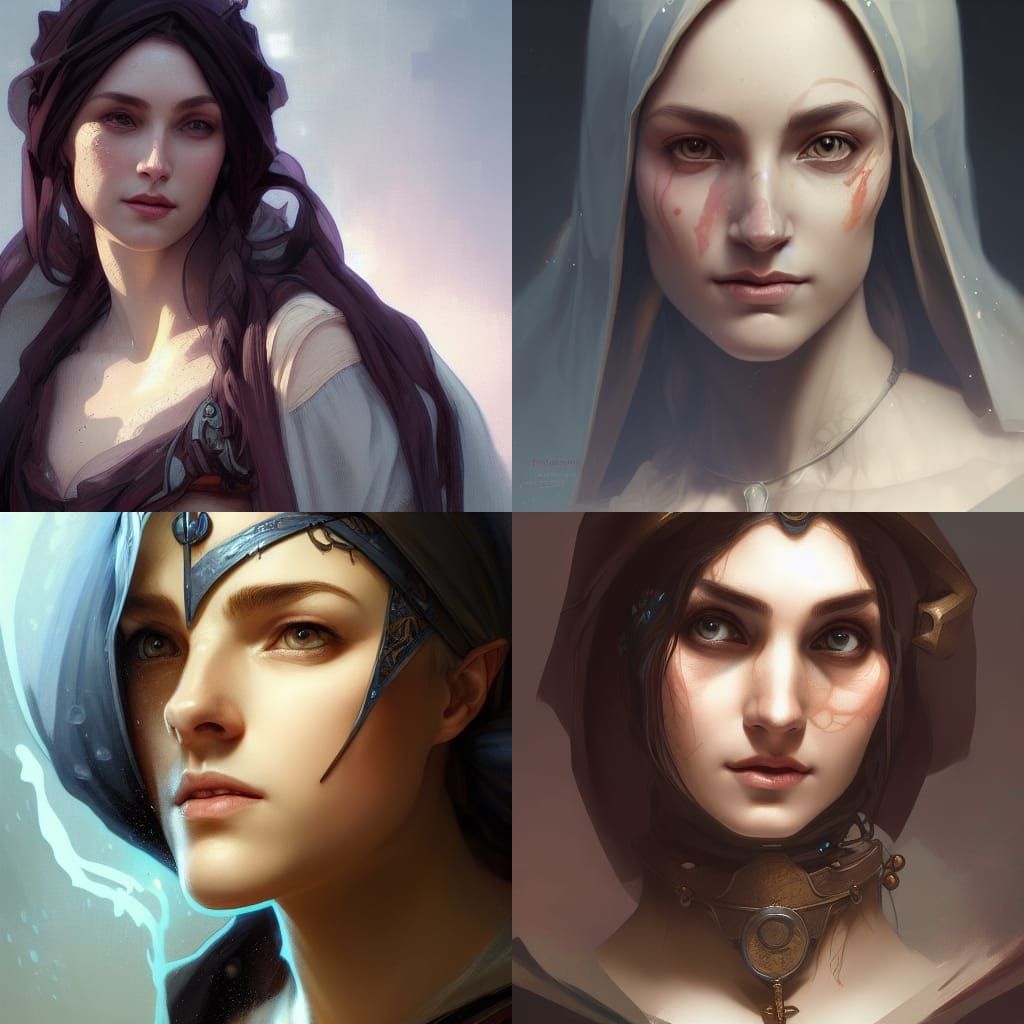 Medieval Woman Portrait in Hyperdetailed Digital Art