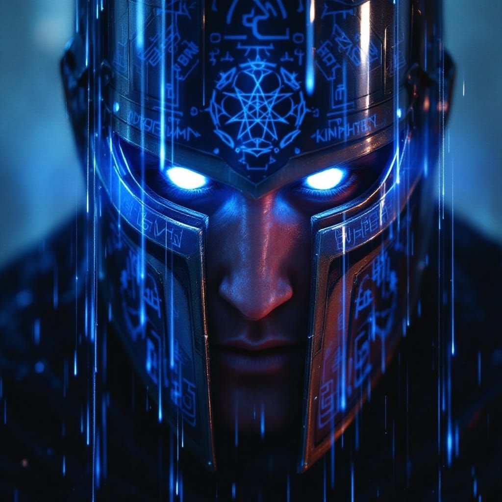 Knight Radiant's Faceplate in Radiant Blue Glyphwork