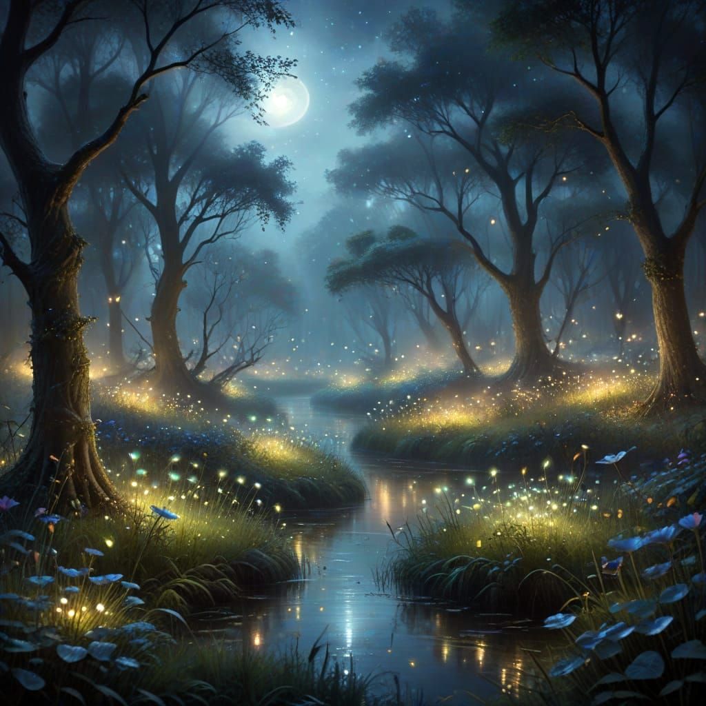 Fairies Dance in Moonlight, Romantic Era Style