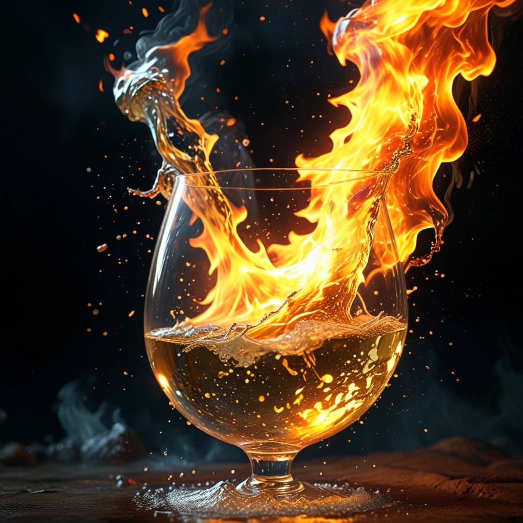 Epic Wine Inferno in Cinematic Wide Shot
