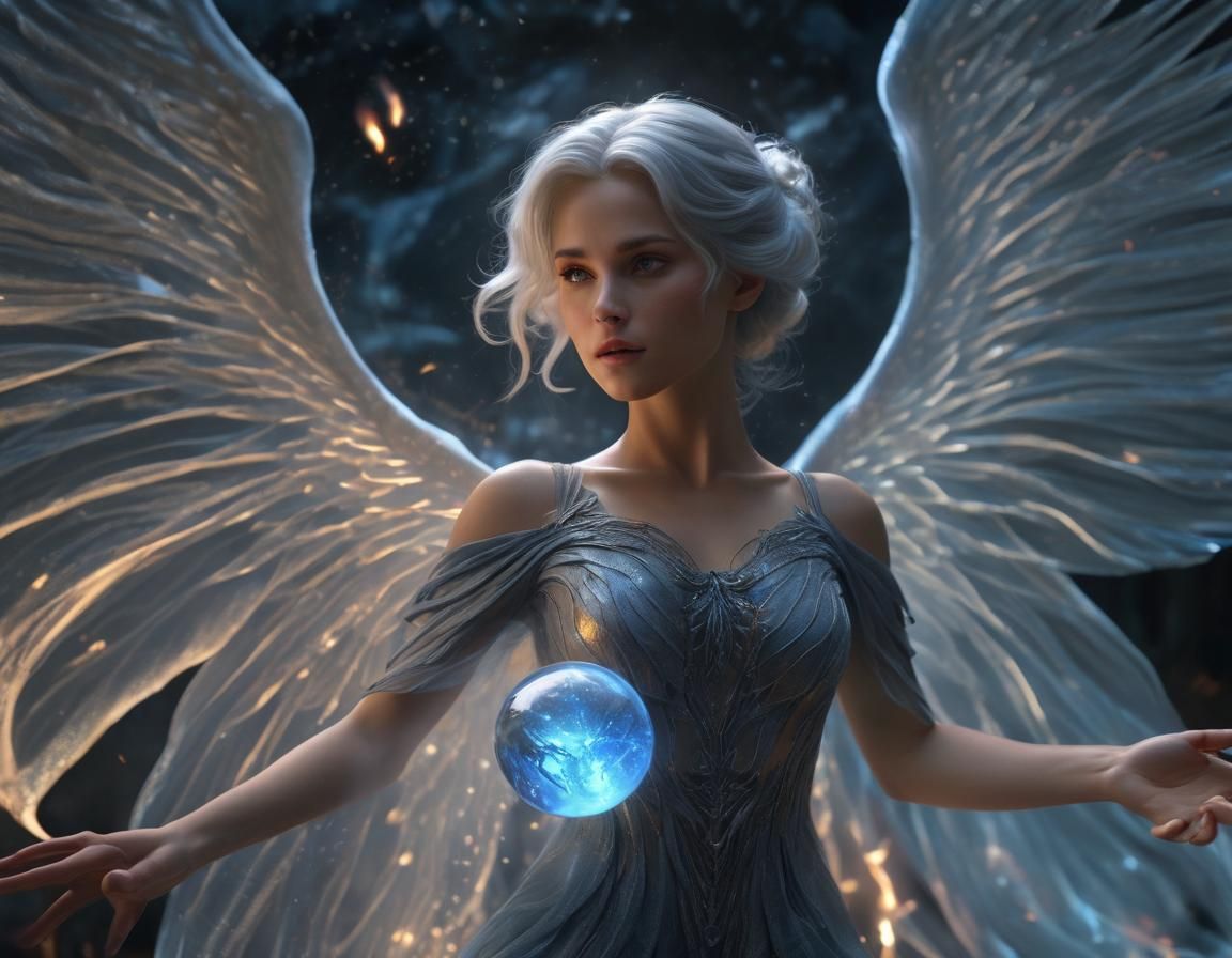 A hyperrealistic 3D render of a cinematic scene with a super...