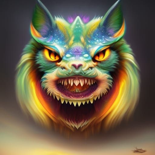 Hyperrealistic Nectarine with Rainbow Dragon Fantasy Art