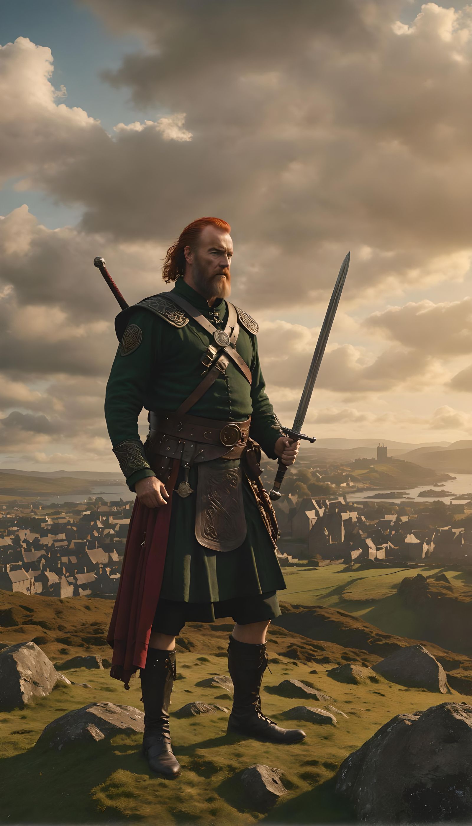 Brian Boru in celtic wear as of 1014AD at 72 years old with ...