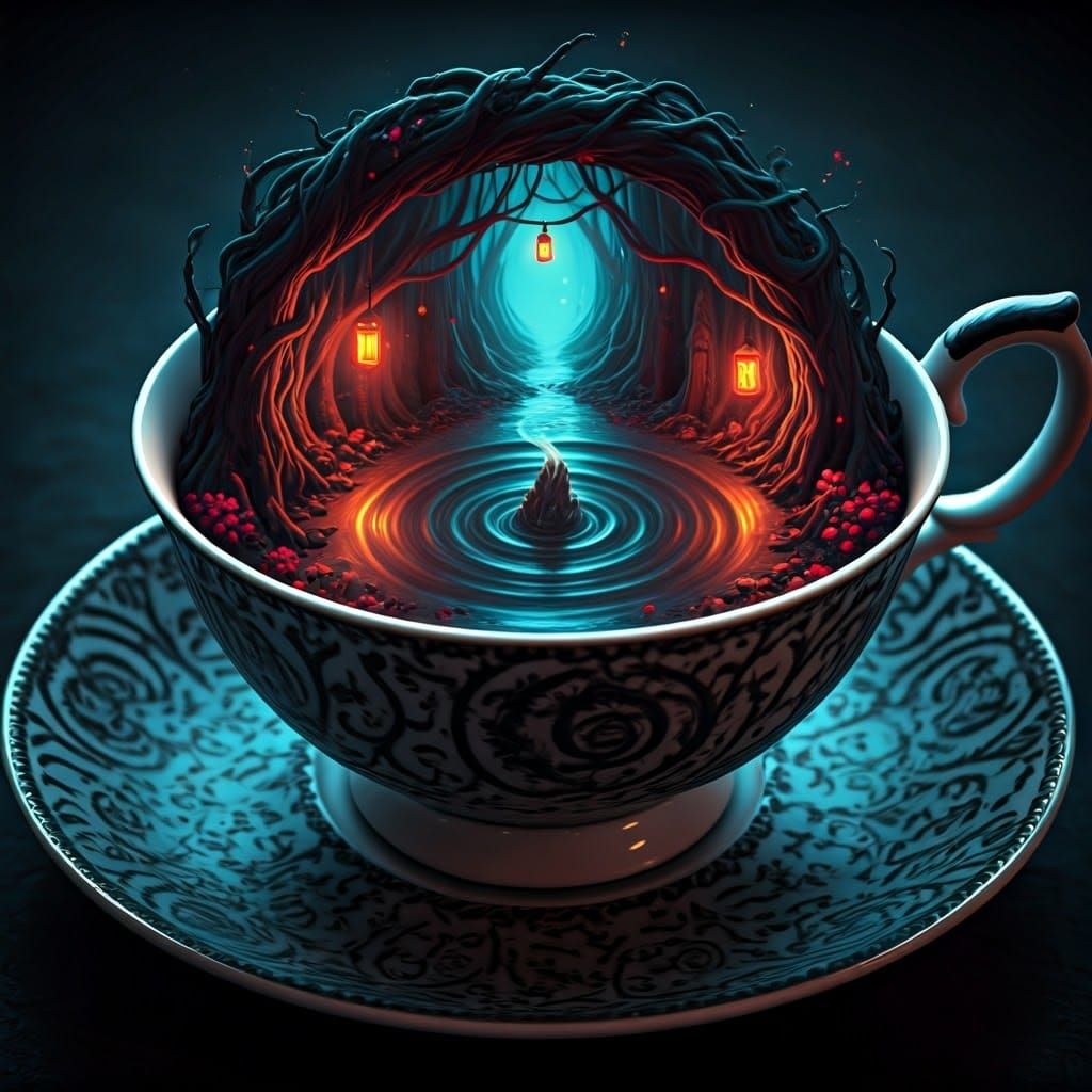 Eldritch Forest in Teacup: A Miniature World