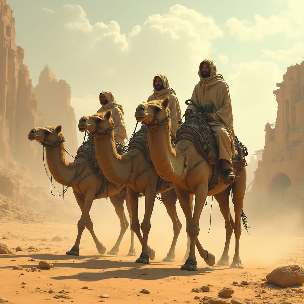 War-Torn Nomads Ride Cybernetic Camels Through a Gritty, Hig...