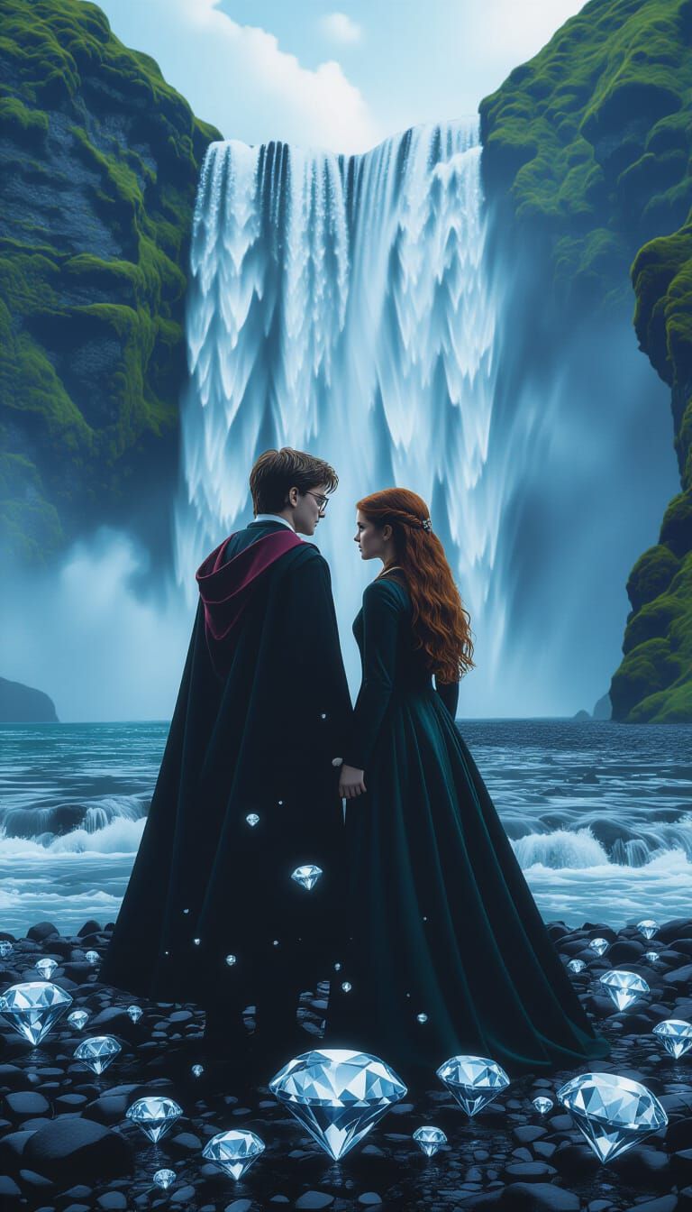 Harry Potter and Ginny Weasley Diamond Waterfall Cinematic