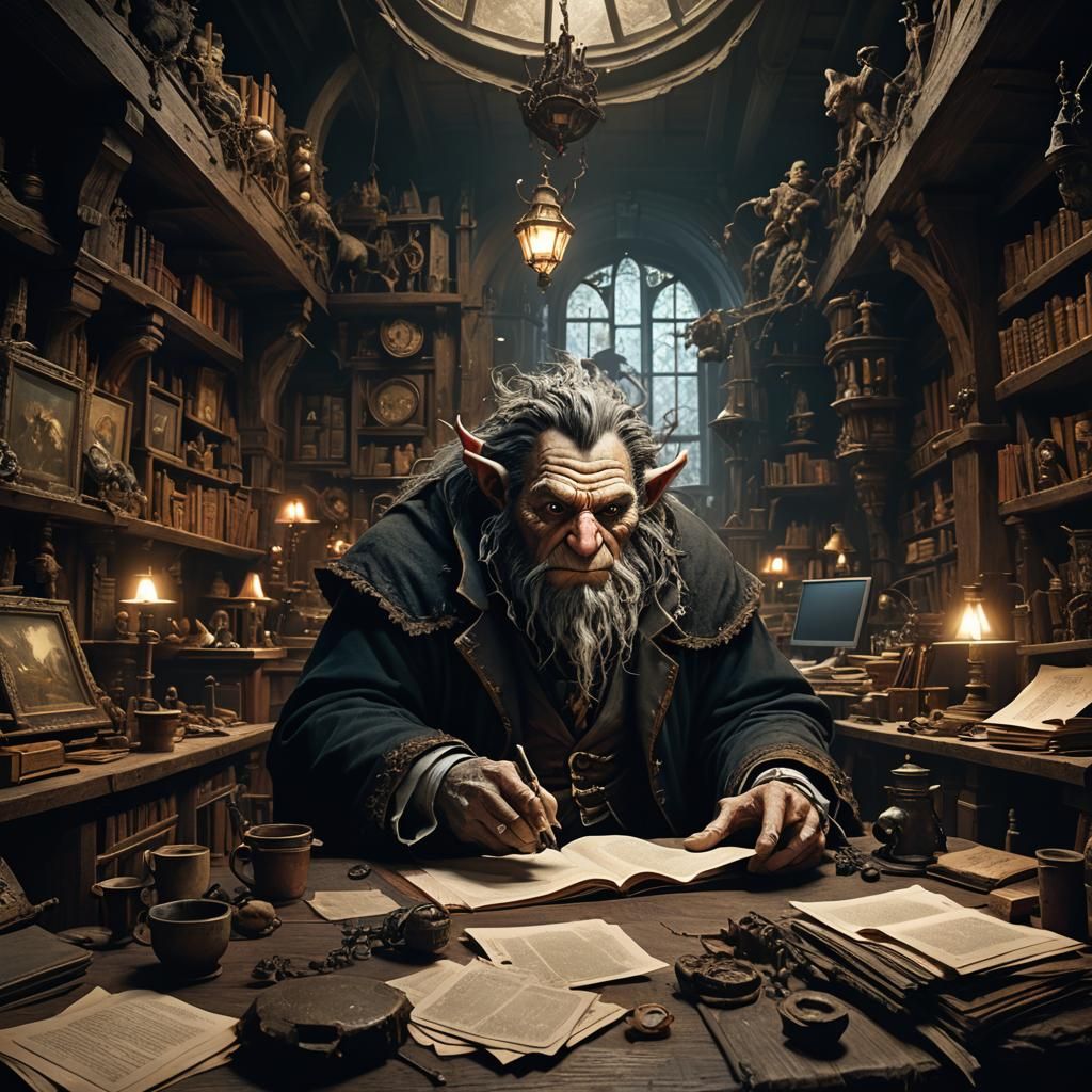 Troll Professor in Fantasycore Medieval Office