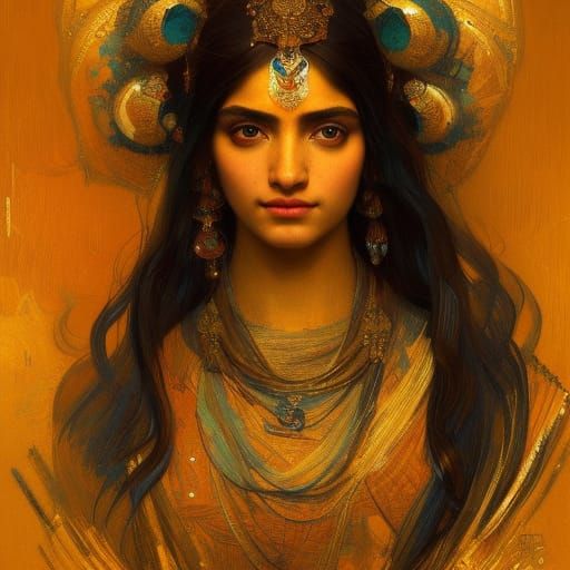 Sonam Kapoor as Buddhist Warrior, Art Nouveau Style