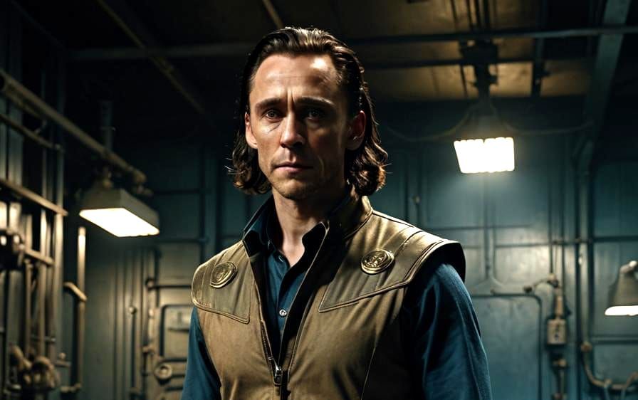 Tom Hiddleston as Loki in TVA Jumpsuit