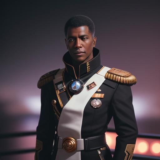 Grand Space Admiral on Starship Bridge