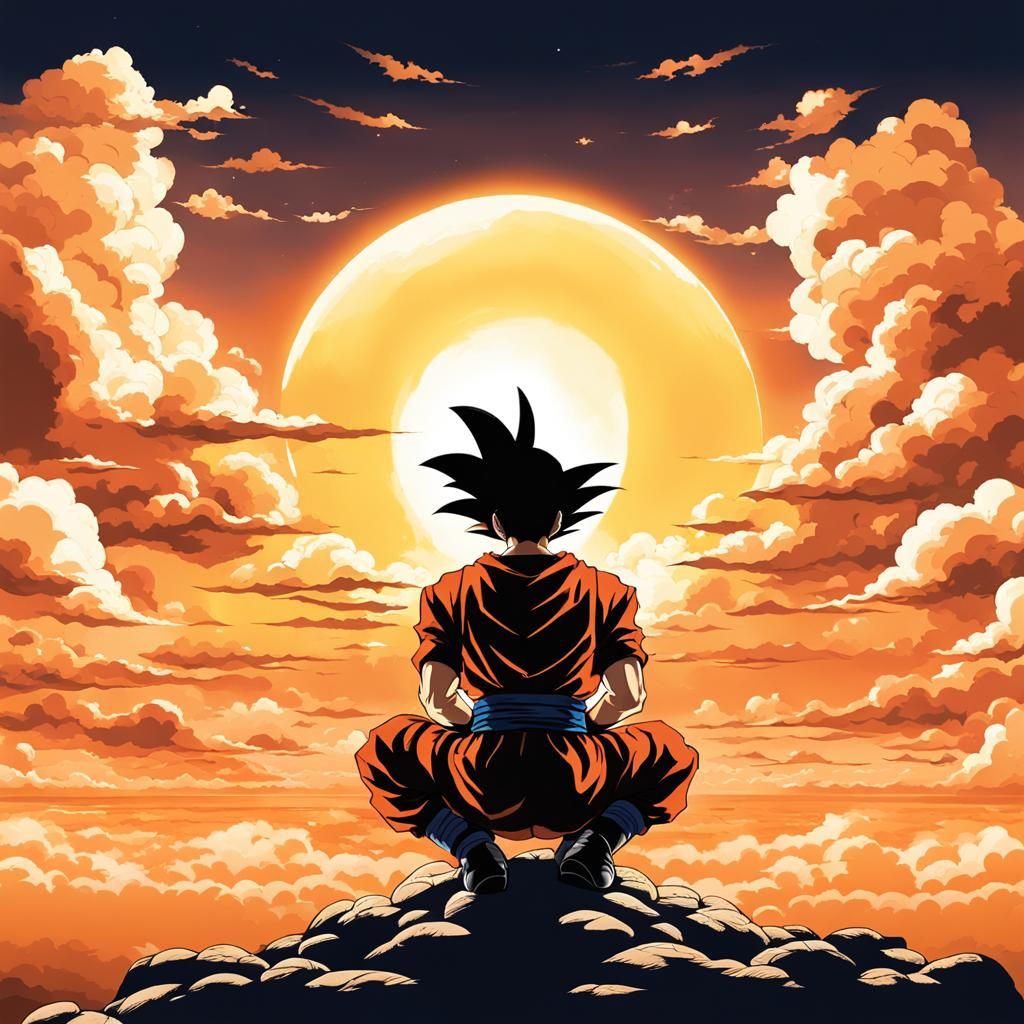 Tribute to Akira Toriyama: Goku watching the sunset