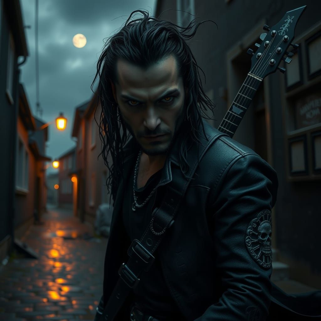 Vengeful Norwegian Black Metal Icon in Moody Portrait