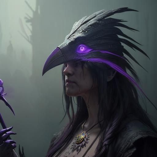 Kenku sorceress in human form