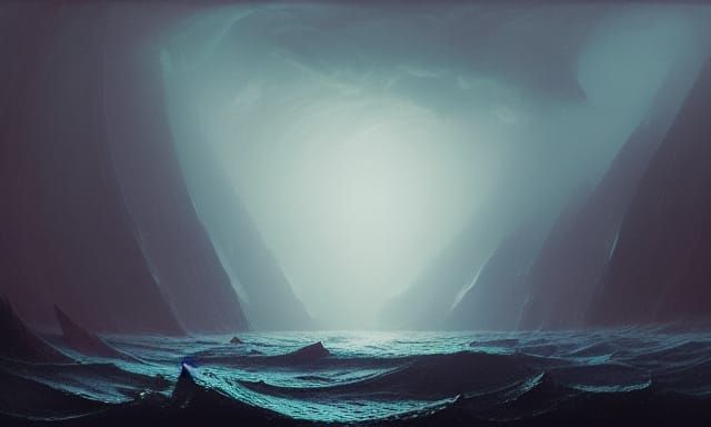 Sinister Ocean Abyss with Red Glow
