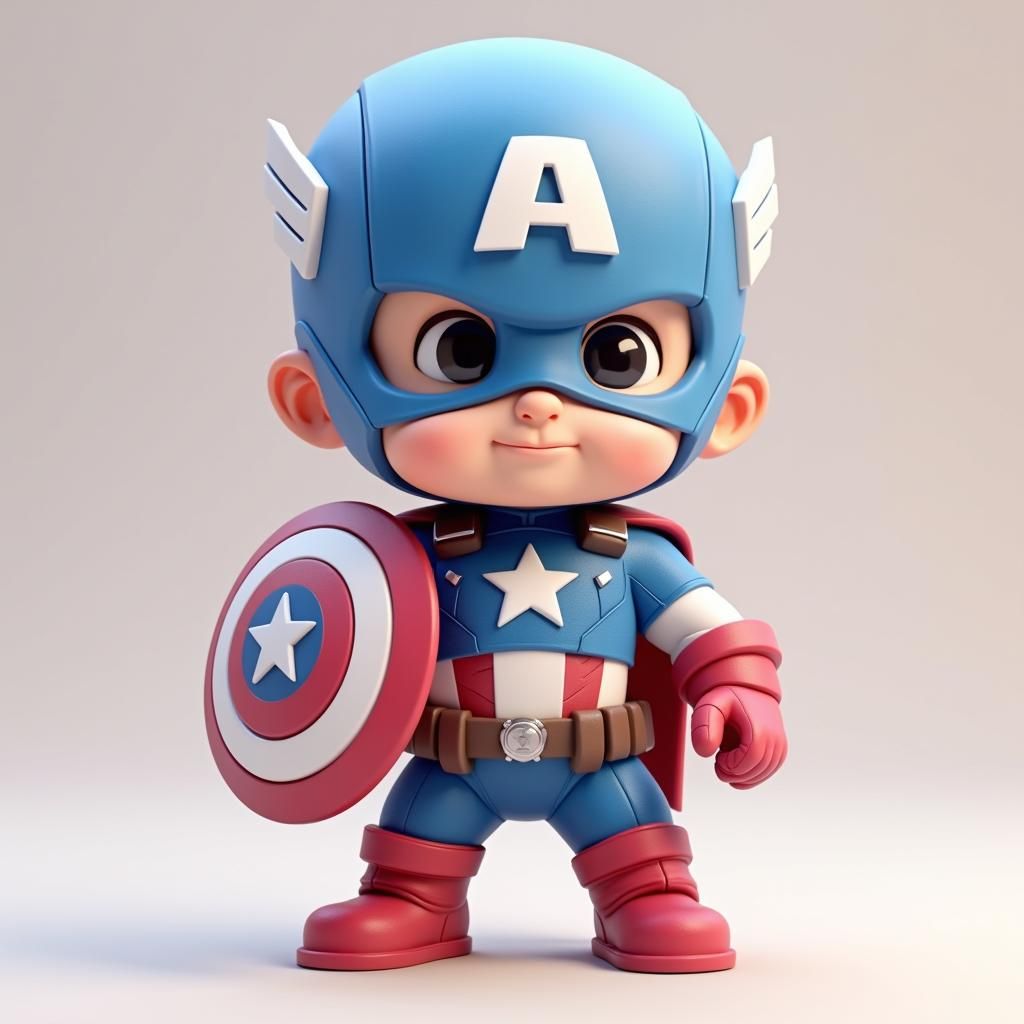 Adorable Pastel Captain America Protects His Friends