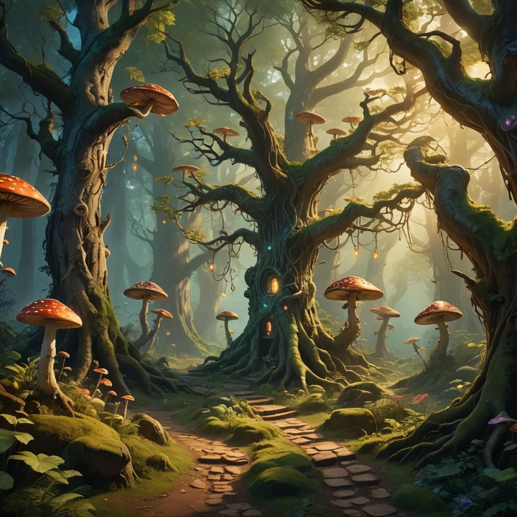 Whimsical Forest Portal Concept Art