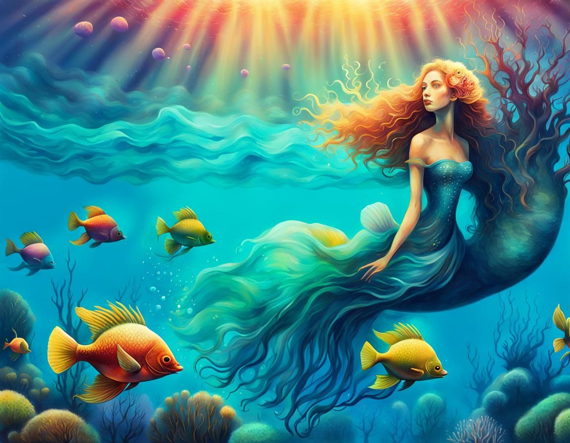 Vibrant Underwater Fairytale Reef Art